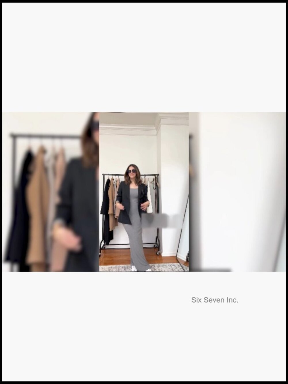 Long Sleeve Maxi Dress with Built-in Shapewear Bra, Modal Fabric - Picture 7 of 7